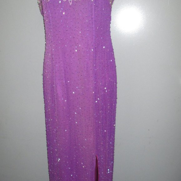 Bella Diosa Collection Ballroom Dress Size 6 Purple/Silver Sequence Lined Dress - Picture 3 of 13